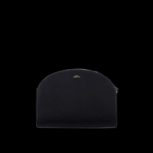 A.P.C. Demi Lune Leather Shoulder Bag 'Black'