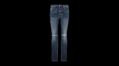 AMIRI Slim Fit Slash Deep Classic Blue Jeans Blue