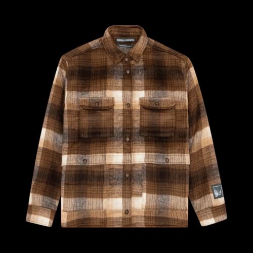 Reese Cooper Brushed Wool Flannel Shirt 'Brown'
