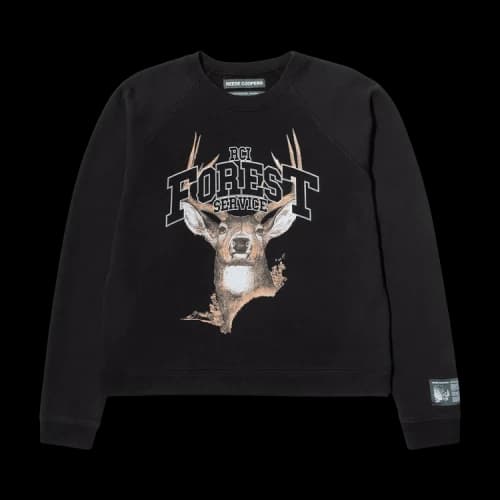 Reese Cooper Forest Service Deer Crewneck Sweatshirt 'Black'