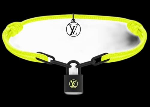 Louis Vuitton x Virgil Abloh Silver Lockit Bracelet Neon Yellow
