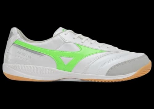 Mizuno Morelia Sala Pro IN White Neon Green Galaxy Silver