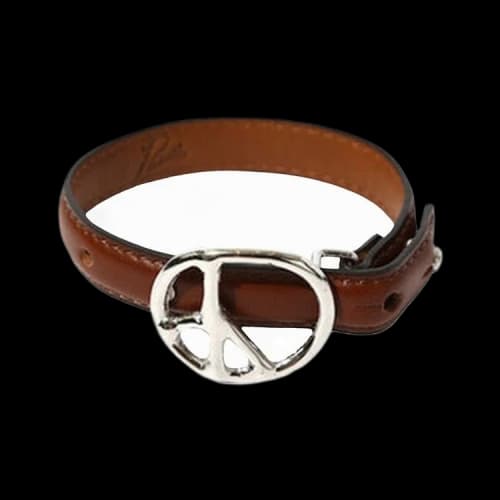 Needles Peace Buckle Narrow Bracelet 'Brown'