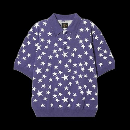 Needles Short-Sleeve Polo Sweater 'Purple'