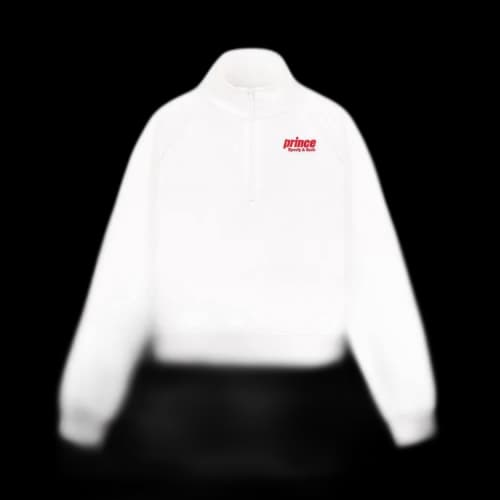 Sporty & Rich x Prince Sporty Quarter Zip 'White/Red'