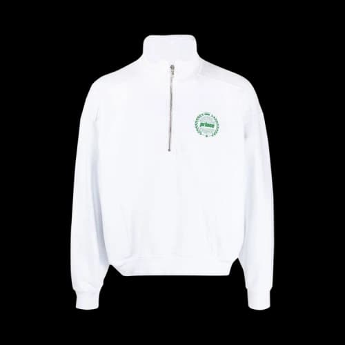 Sporty & Rich Prince Crest Quarter Zip 'White'