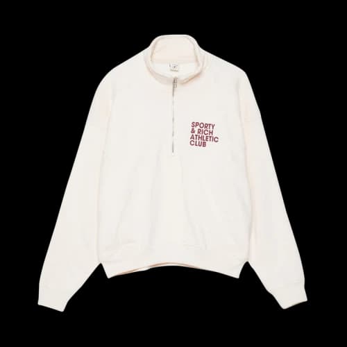 Sporty & Rich Athletic Club Quarter Zip 'Black/White'