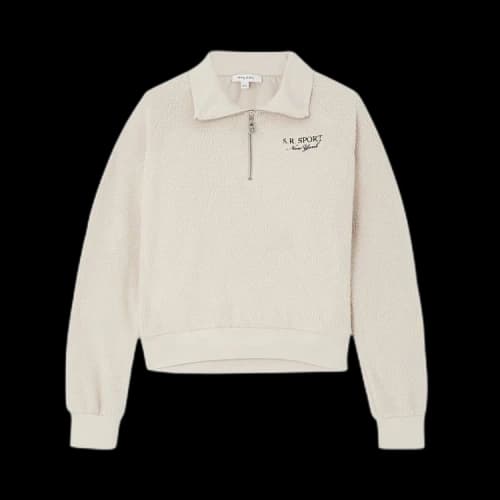 Sporty & Rich Sherpa Fleece Quarter Zip 'Cream'