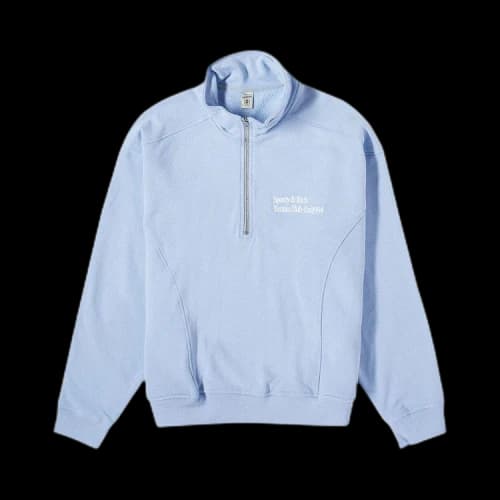 Sporty & Rich Tennis Club 94 Embroidered Quarter Zip 'Blue'
