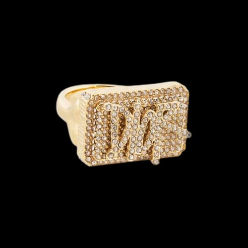 Dior x Shawn Stussy Squared Ring With Crystals 'Gold'