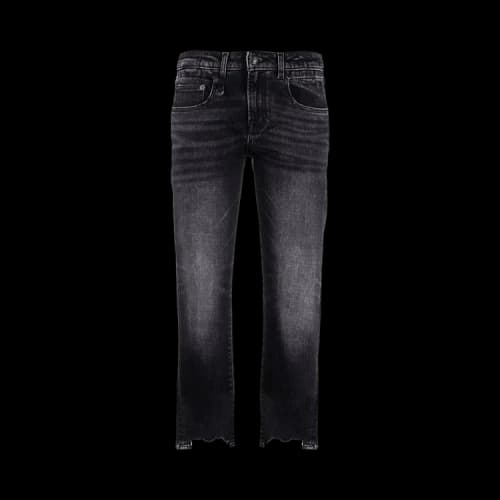 RIVINGTON roi Rebis R13 Boy Straight Jeans With Rips 'Morrison Black'