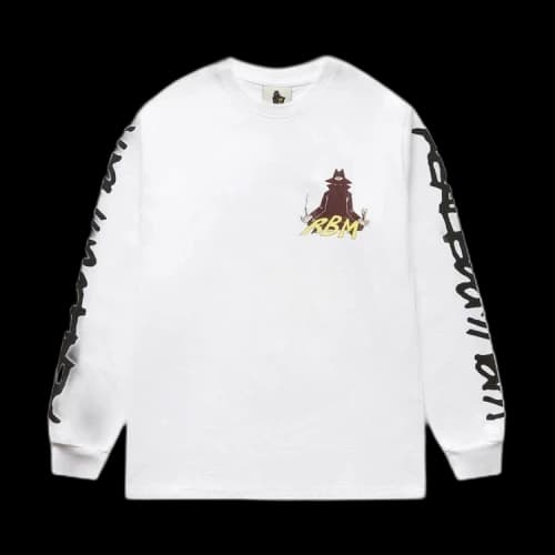 Real Bad Man Piano Meditation Long-Sleeve T-Shirt 'White'