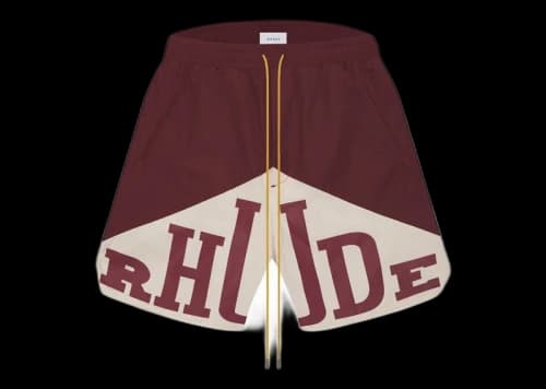 Rhude Cupro Yachting Shorts Maroon/White