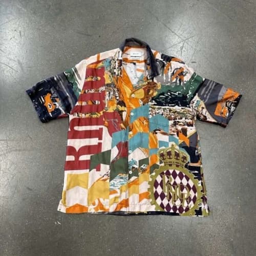 Rhude Silk Racing Short-Sleeve Button Up Multi
