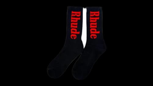 Rhude Vertical Logo Sock Black/Red