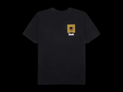 Rhude Chevron Logo Repeat Tee Black