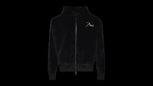 Rhude Velour Classique Zip-Up Hoodie Black