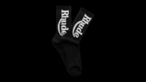Rhude Vertical Race Track Socks Black