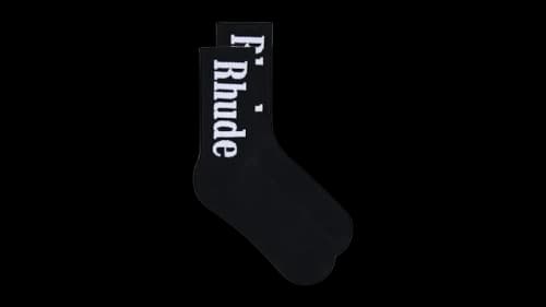 Rhude Vertical Logo Socks Black/White