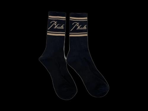 Rhude Script Logo Socks Black/Gold