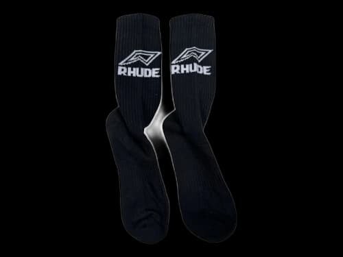 Rhude Footy Logo Socks Black/White