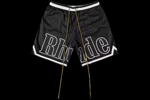 Rhude Court Logo Shorts Black/White
