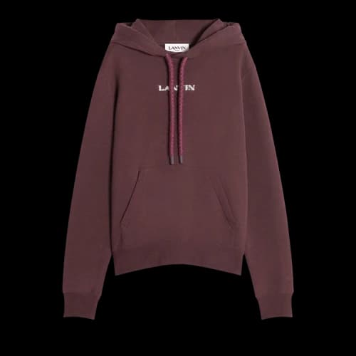 Lanvin Mohair Logo Hoodie 'Burgundy'