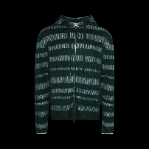 Lanvin Stripes Jacquard Hoodie 'Forest Green'