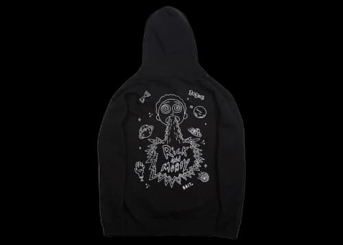 BAIT x Rick And Morty Barf Hoodie Black