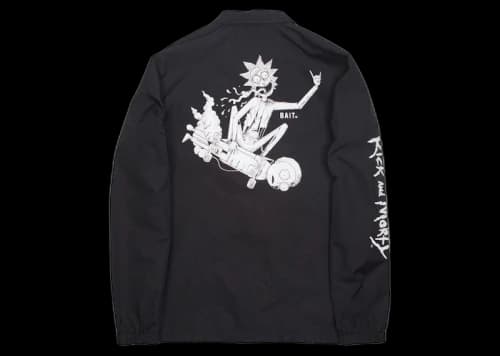 BAIT x Rick And Morty Skateboard Coaches Jacket Black