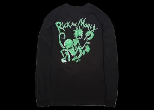 BAIT x Rick And Morty Tentacles Glow In The Dark Long Sleeve Tee Black