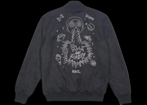 BAIT x Rick And Morty Reversible Varsity Jacket Black