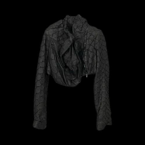 Rick Owens Pirarucu Cropped Drape Jacket 'Black'