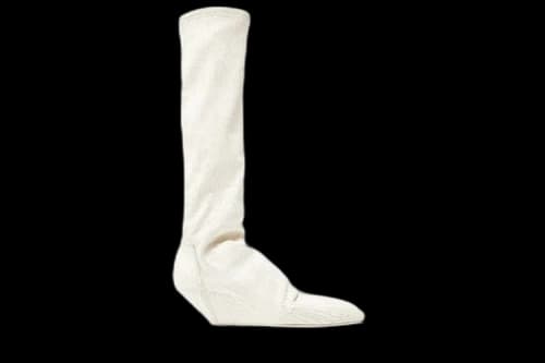 Rick Owens Stretch Boot 'Metallic Crackled - Platinum' (Women's)