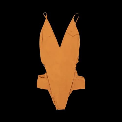 Rick Owens Knit Body Cutout Bodysuit 'Orange'