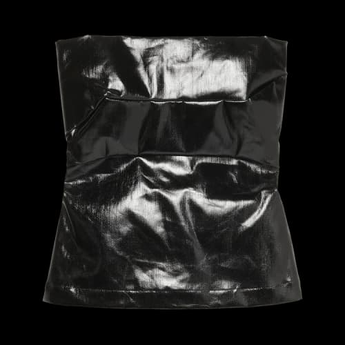 Rick Owens Lacquered Stretch Denim Bustier Top 'Black'