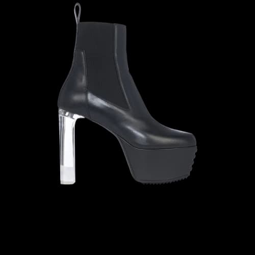 Rick Owens Minimal Grill Beatle Platform Boot 'Black Clear' (Women's)