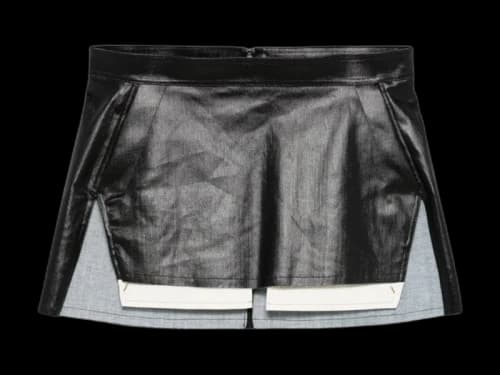 Rick Owens Gonna In Denim Fog Cutoff Mini Skirt Black