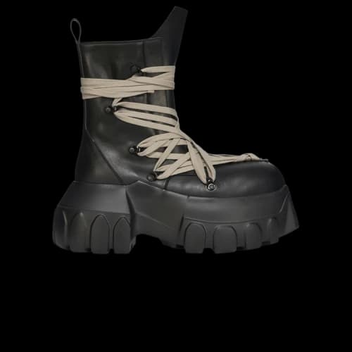 Rick Owens Hollywood Megalace Mega Tractor Boot 'Black' (Women's)