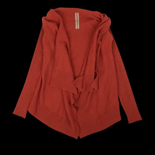 Rick Owens Cardigan In Maglia Medium Wrap 'Carnelian'