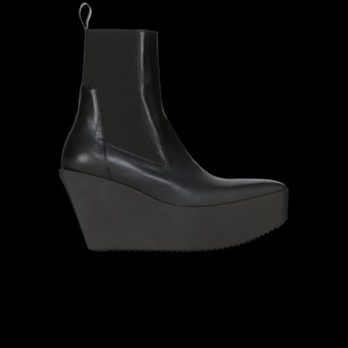 Rick Owens Porterville Beatle Silver Platform Boot 'Black' (Women's)