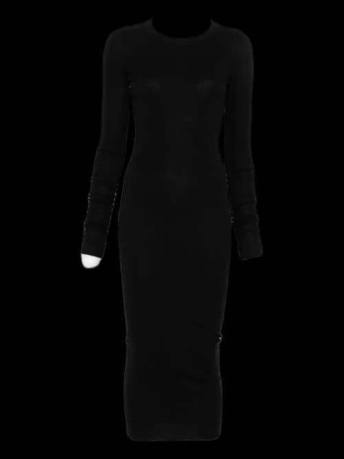 Rick Owens Abito Rib LS Dress Black