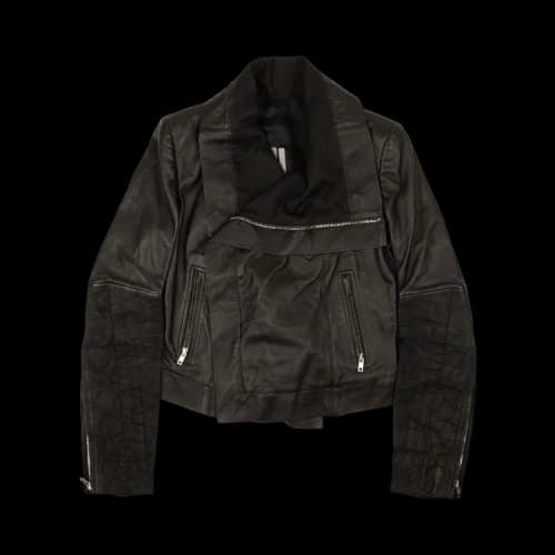 Rick Owens Leather Biker Jacket 'Black'
