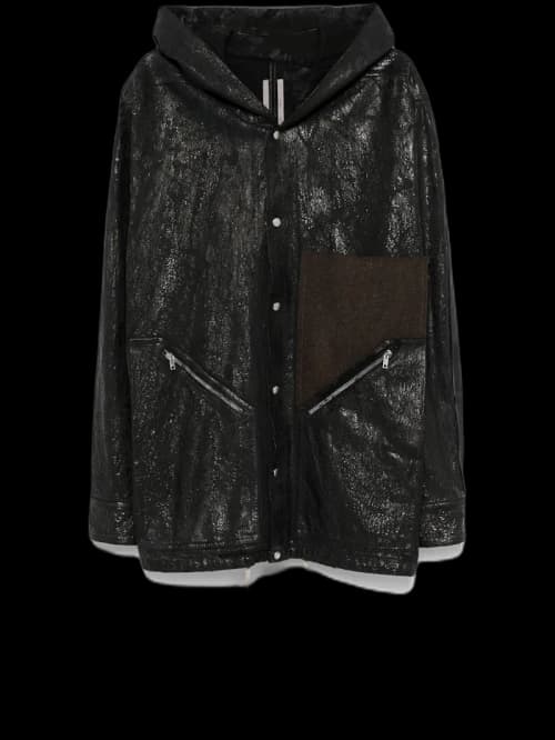 Rick Owens Denim Tour Hoodie Black/Brown/Black