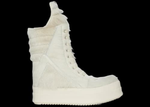 Rick Owens Concordians Mega Geobasket Unshaved Cow Leather Milk