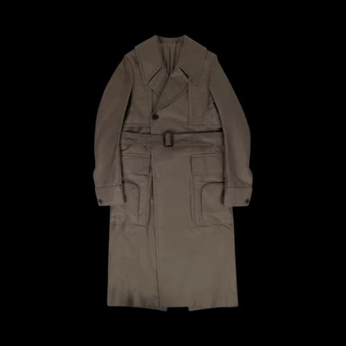 Rick Owens Woven Della Long Trench Coat 'Dust'