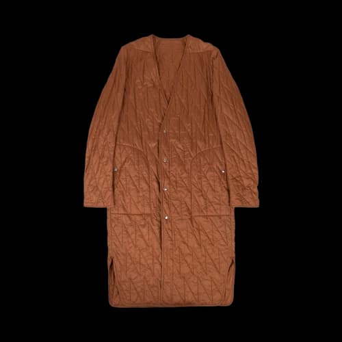 Rick Owens Long Quilted Liner Jacket 'Rust'