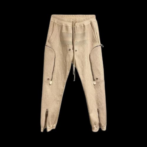 Rick Owens Tecuatl Sequin Bauhaus Joggers 'Pearl/Black/Chalk White'