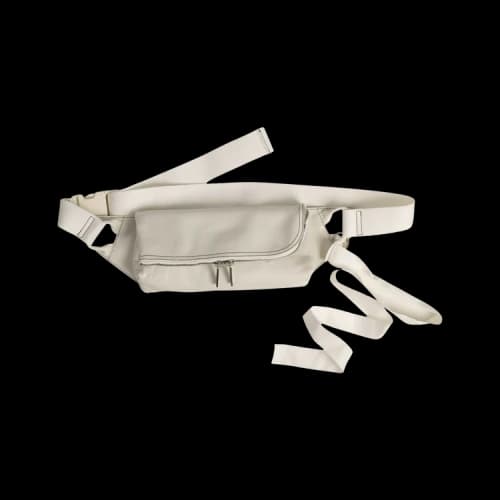 Rick Owens Leather Duffle Bum Waist Bag 'Chalk'