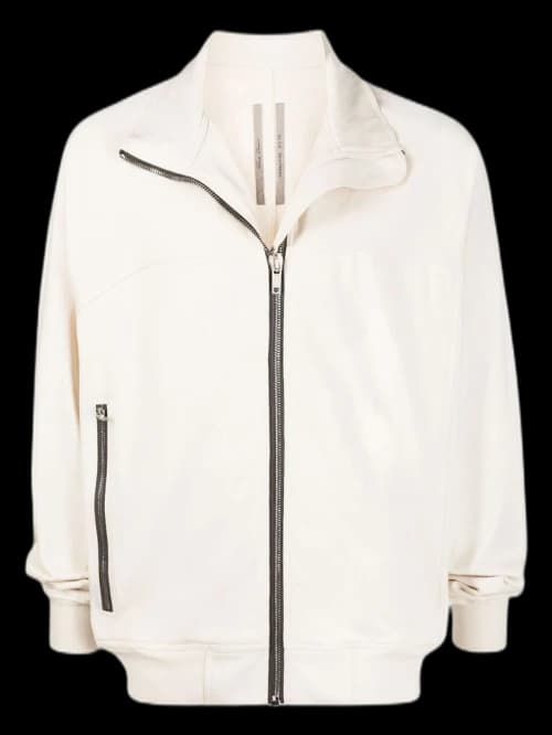 Rick Owens Jogger Zip-Up Sweatshirt Cream